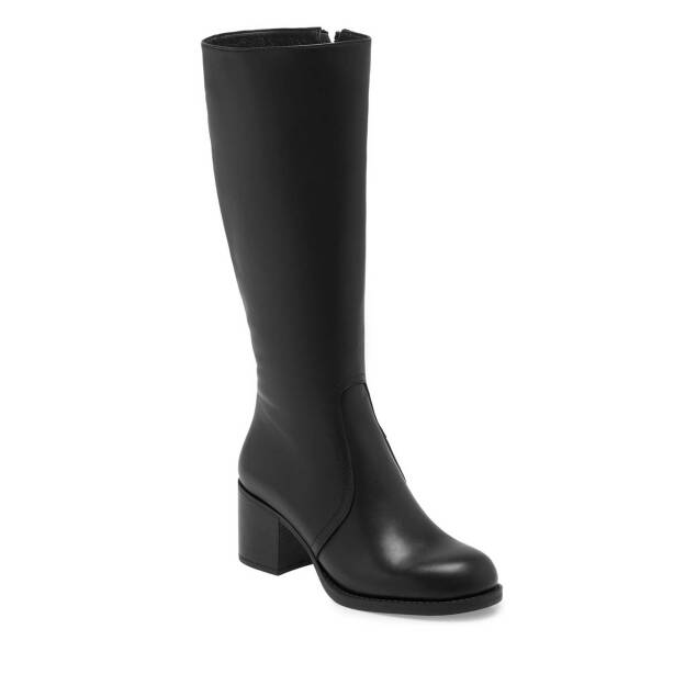 Siyah Deri Kadın Klasik Çizme - K24K1CM67526-A23 