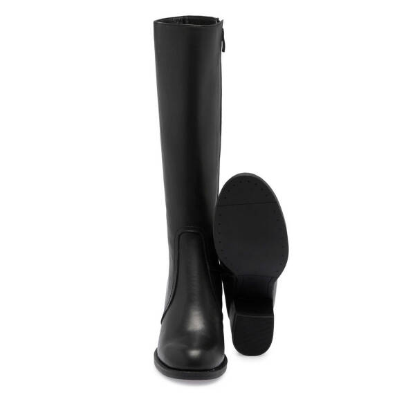 Siyah Deri Kadın Klasik Çizme - K24K1CM67526-A23 - 4