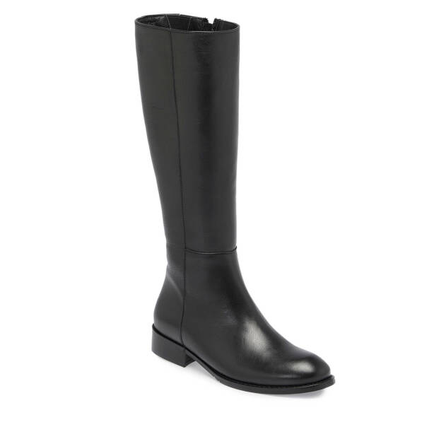 Siyah Deri Kadın Klasik Çizme - K24K1CM67555-A23 - Tergan