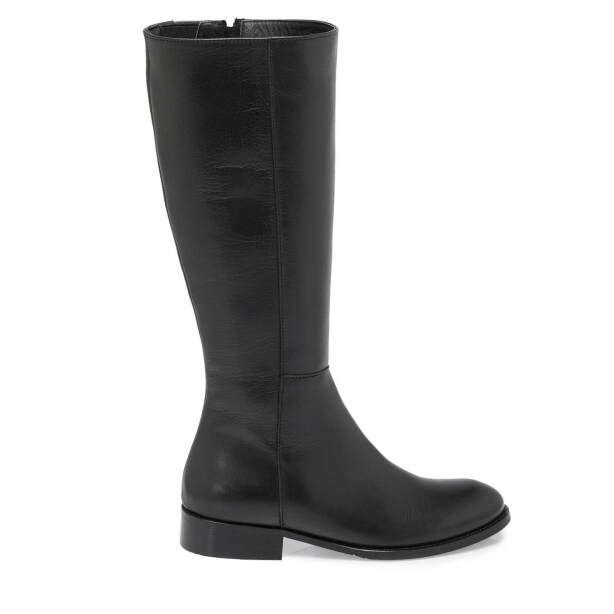 Siyah Deri Kadın Klasik Çizme - K24K1CM67555-A23 - Tergan