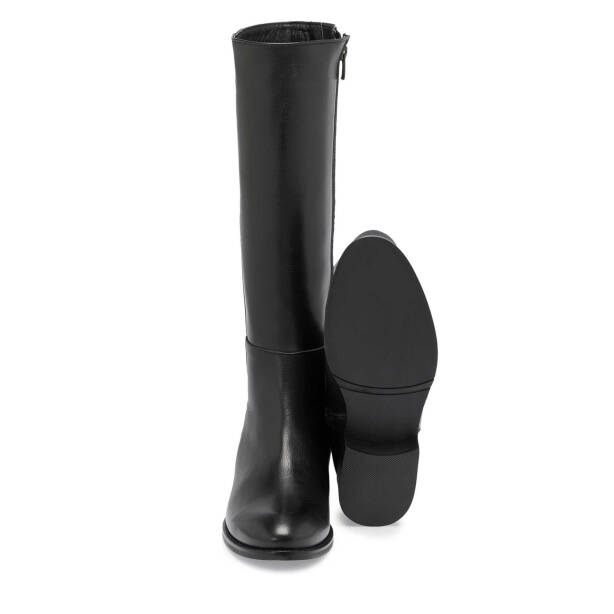 Siyah Deri Kadın Klasik Çizme - K24K1CM67555-A23 - Tergan