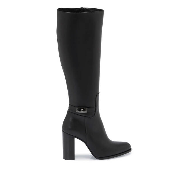 Siyah Deri Kadın Klasik Çizme - K24K1CM67614-A23 - Tergan