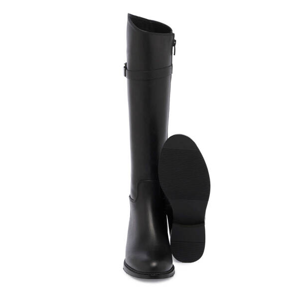 Siyah Deri Kadın Klasik Çizme - K24K1CM67631-A23 - 4