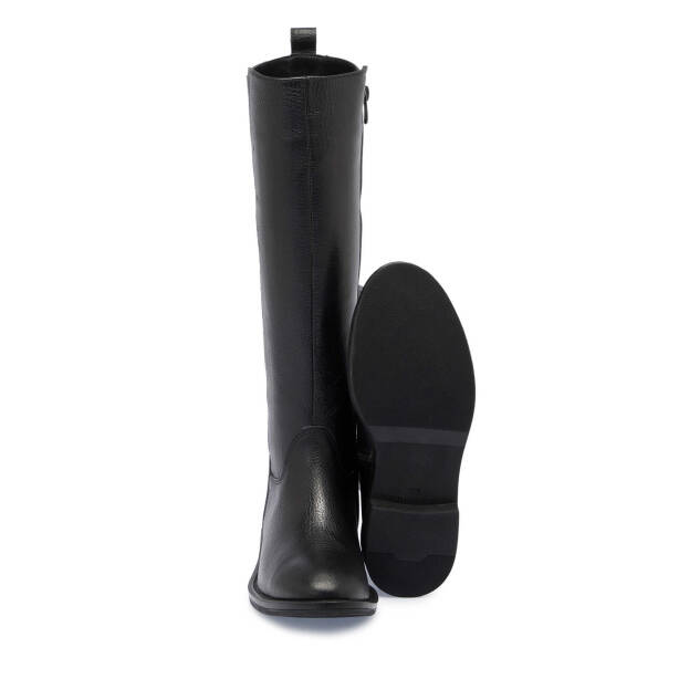 Siyah Deri Kadın Klasik Çizme - K24K1CM67682-A41 - Tergan