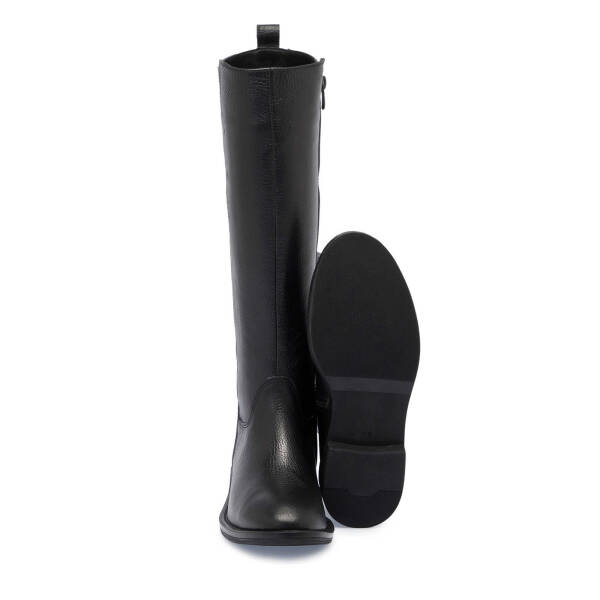 Siyah Deri Kadın Klasik Çizme - K24K1CM67682-A41 - 4