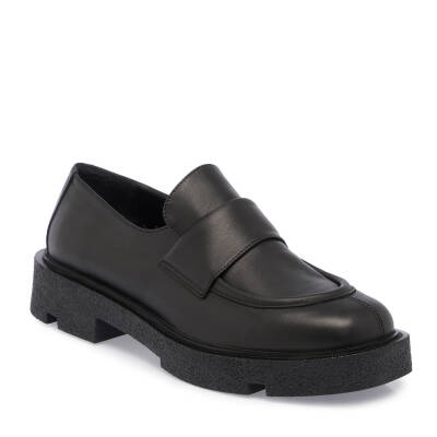  Siyah Deri Kadın Loafer - K23S1AY66811-A23 - 1