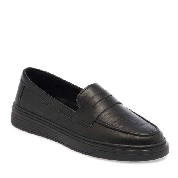 Siyah Hakiki Deri Kadın Loafer - K24I1AY67095-A23 - 2