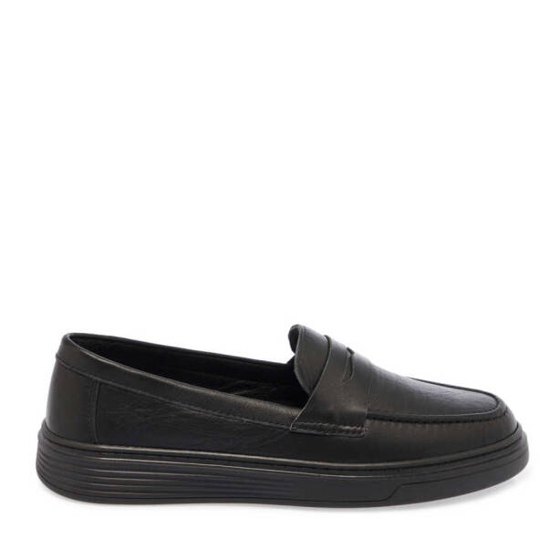 Siyah Hakiki Deri Kadın Loafer - K24I1AY67095-A23 
