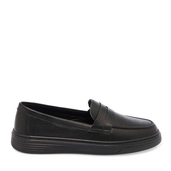 Siyah Hakiki Deri Kadın Loafer - K24I1AY67095-A23 - 1