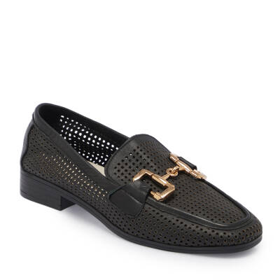 Siyah Deri Kadın Loafer - K24I1AY67460-A23 