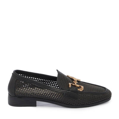 Siyah Deri Kadın Loafer - K24I1AY67460-A23 - 3