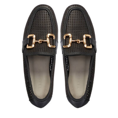 Siyah Deri Kadın Loafer - K24I1AY67460-A23 - 5