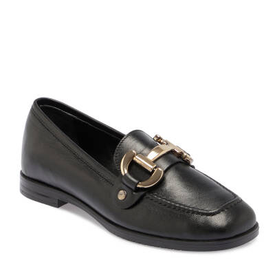 Siyah Deri Kadın Loafer - K24S1AY67568-A23 - 1