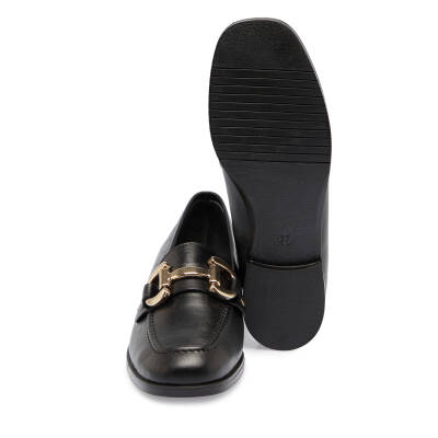 Siyah Deri Kadın Loafer - K24S1AY67568-A23 - 4