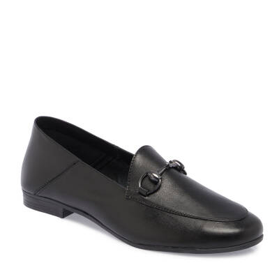  Siyah Deri Kadın Loafer - K24S1AY67579-A23 