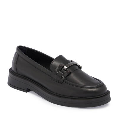 Siyah Deri Kadın Loafer - K24S1AY67618-A23 