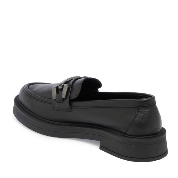 Siyah Deri Kadın Loafer - K24S1AY67618-A23 - Tergan