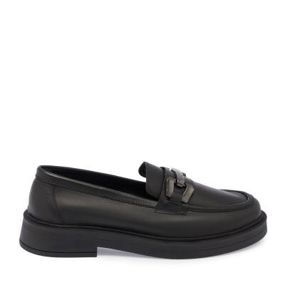 Siyah Deri Kadın Loafer - K24S1AY67618-A23 - 3