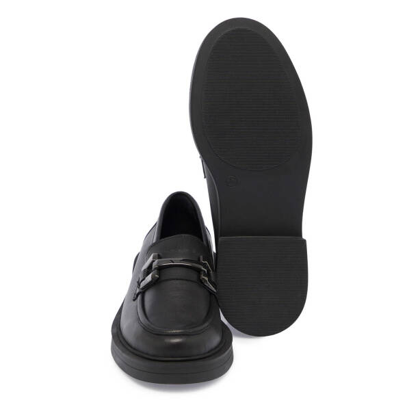 Siyah Deri Kadın Loafer - K24S1AY67618-A23 - Tergan