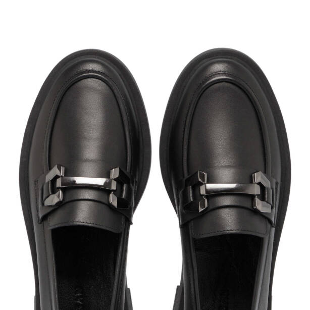 Siyah Deri Kadın Loafer - K24S1AY67618-A23 - Tergan