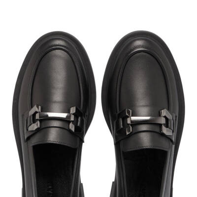 Siyah Deri Kadın Loafer - K24S1AY67618-A23 - 5
