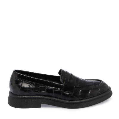  Siyah Deri Kadın Loafer - K24S1AY67625-H44 - 3