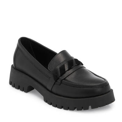 Siyah Deri Kadın Loafer - K25I1AY67823-A23 - 1