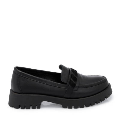 Siyah Deri Kadın Loafer - K25I1AY67823-A23 - 3