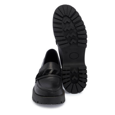 Siyah Deri Kadın Loafer - K25I1AY67823-A23 - 4