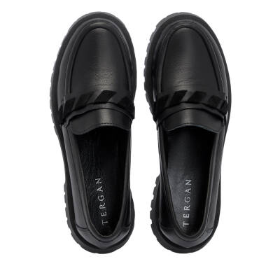 Siyah Deri Kadın Loafer - K25I1AY67823-A23 - 5
