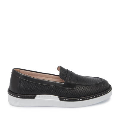 Siyah Deri Kadın Loafer - K25I1AY67923-A23 - 3