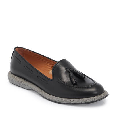 Siyah Deri Kadın Loafer - K25I1AY67993-A23 