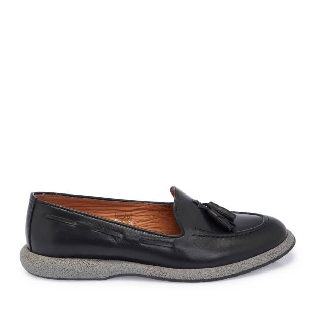 Siyah Hakiki Deri Kadın Loafer - K25I1AY67993-A23 