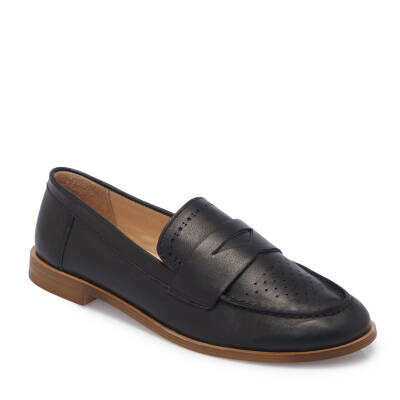  Siyah Deri Kadın Loafer - K25I1AY68019-A23 