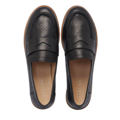  Siyah Deri Kadın Loafer - K25I1AY68019-A23 - 5