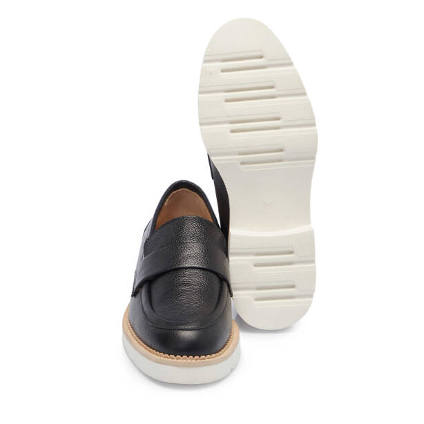 Siyah Deri Kadın Loafer - K25I1AY68026-A23 - 4