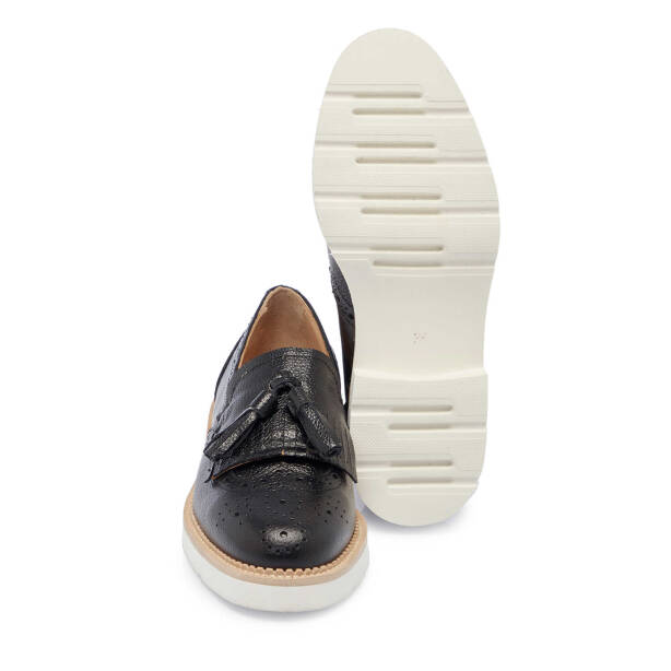 Siyah Deri Kadın Loafer - K25I1AY68027-A23 - 4