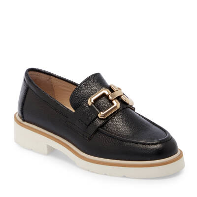 Siyah Deri Kadın Loafer - K25I1AY68028-A23 - 1