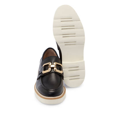 Siyah Deri Kadın Loafer - K25I1AY68028-A23 - 4