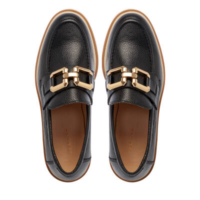 Siyah Deri Kadın Loafer - K25I1AY68028-A23 - 5