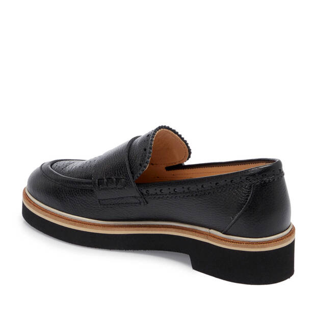 Siyah Deri Kadın Loafer - K25I1AY68029-A23 - 2