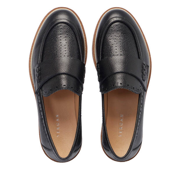 Siyah Deri Kadın Loafer - K25I1AY68029-A23 - 5