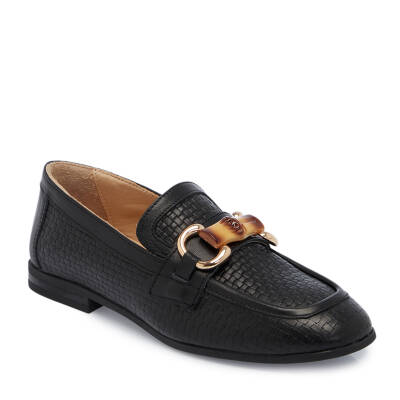 Siyah Deri Kadın Loafer - K25I1AY68032-A23 