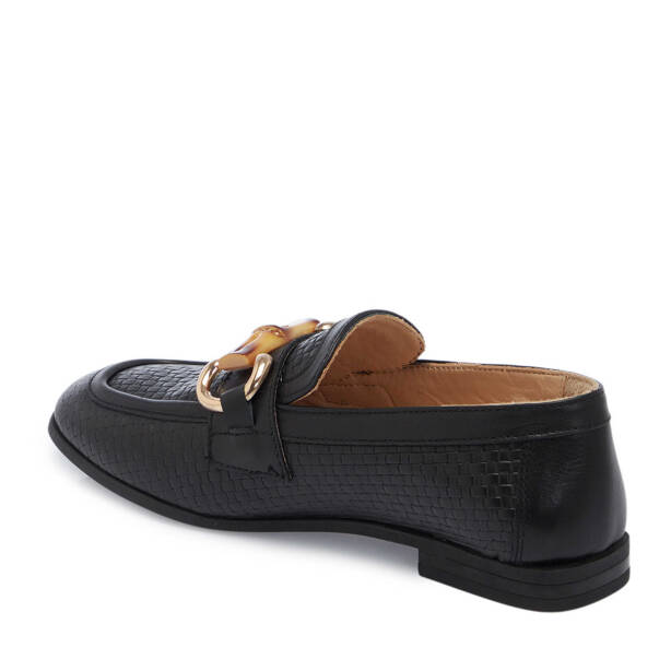 Siyah Deri Kadın Loafer - K25I1AY68032-A23 - Tergan