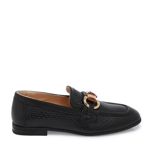 Siyah Deri Kadın Loafer - K25I1AY68032-A23 - Tergan