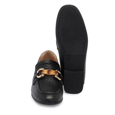 Siyah Deri Kadın Loafer - K25I1AY68032-A23 - 4