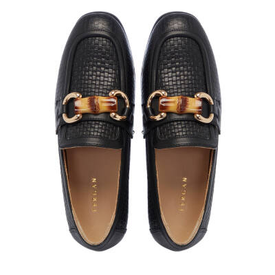 Siyah Deri Kadın Loafer - K25I1AY68032-A23 - 5