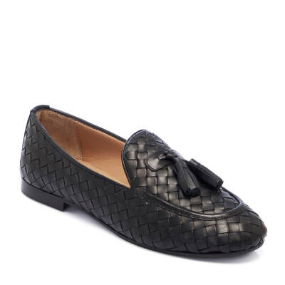 Siyah Deri Kadın Loafer - K25I1AY68040-A23 