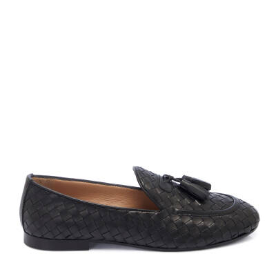 Siyah Deri Kadın Loafer - K25I1AY68040-A23 - 3