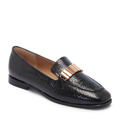  Siyah Deri Kadın Loafer - K25I1AY68043-M2S - 1